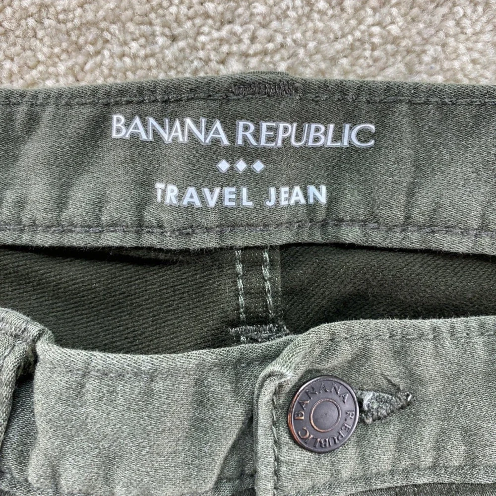Banana Republic‎ Jeans Mens 31x34 Athletic Fit Travel Olive Green Stretch Chino
